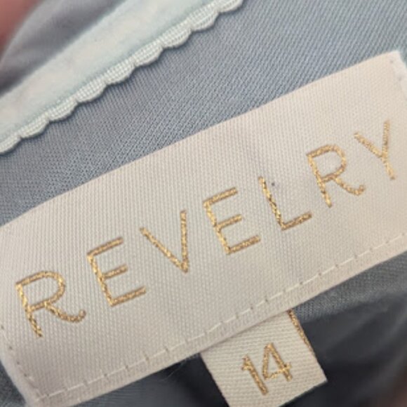 Silvery Blue Maxi Satin Gown Size 14 - Picture 7 of 7